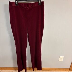 NWT St. John Collection Burgundy Garnet Velvet Pants - Sz 12